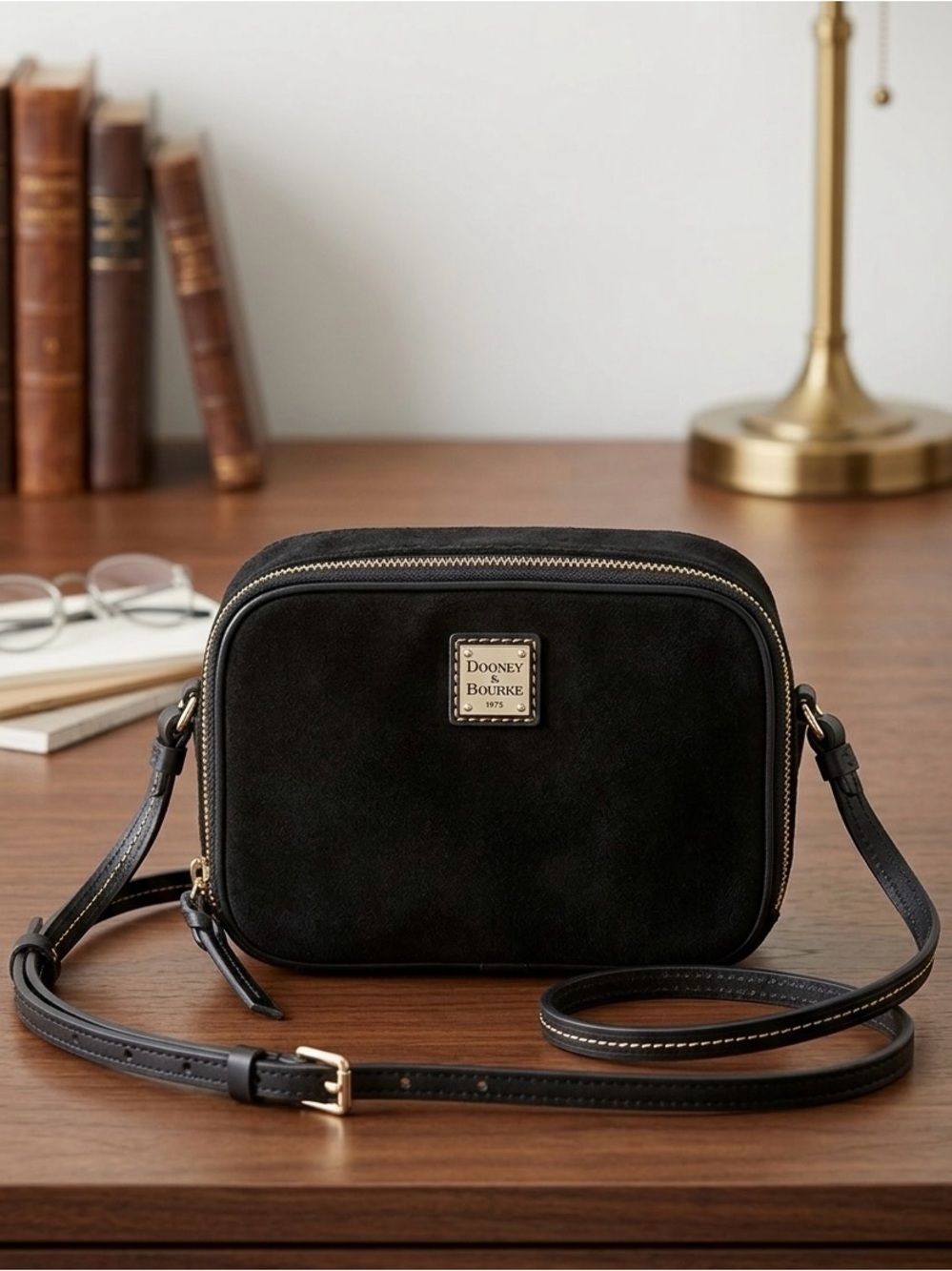Dooney & Bourke Sawyer Crossbody Bag - Black Suede